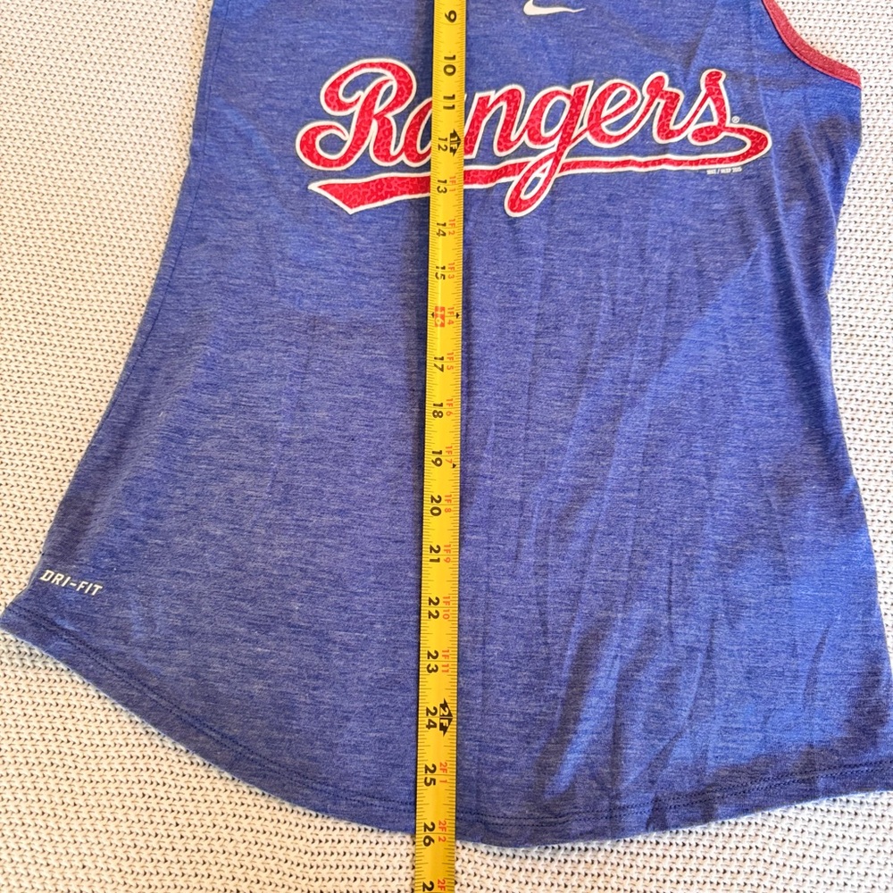 NIKE Dry Fit Texas Rangers Baseball MLB Blue & Red Tank Top - Picture 10 of 10
